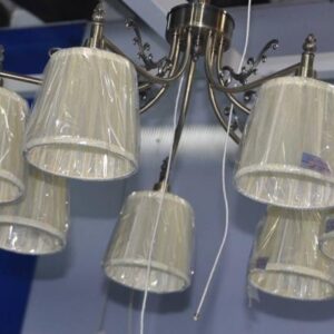 Lámpara Colgante con Pantallas de Tela – 7 Luces