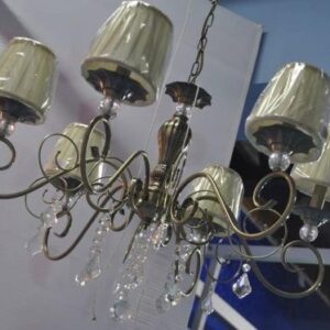 Candelabro Decorativo de Metal y Tela – 6 Luces